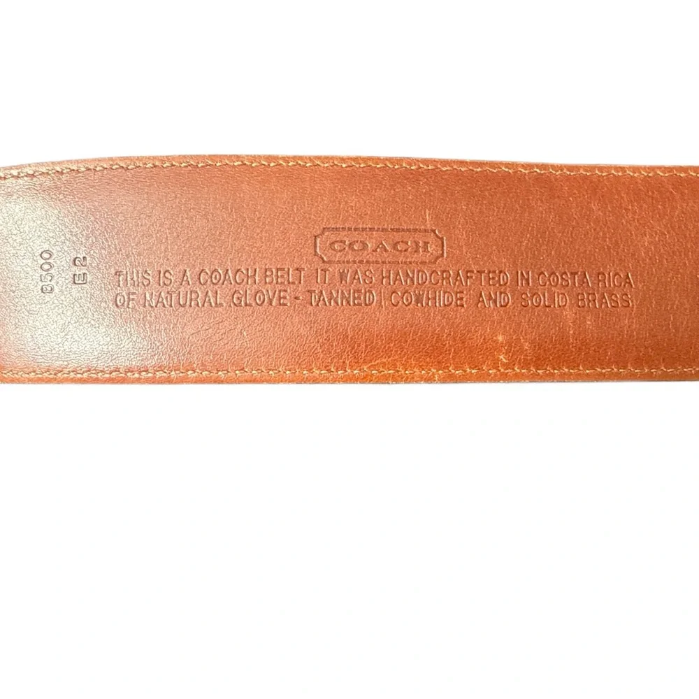 Vintage (90’s) Coach Brown Leather Belt with Brass Buckle - Picture 5 of 7